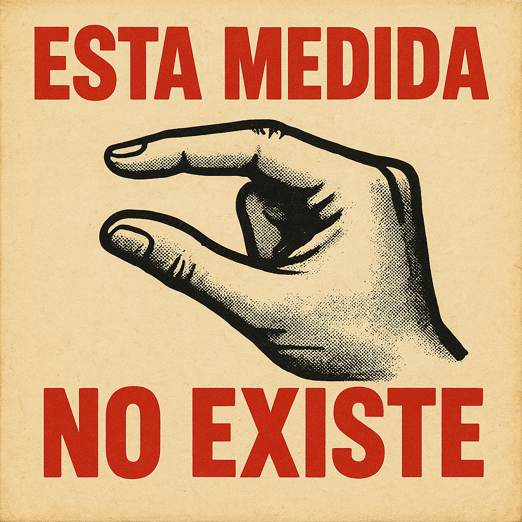 Cartel retro: esta medida no existe